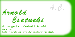 arnold csetneki business card